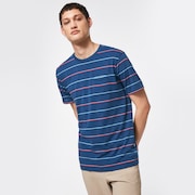 All Stripes SS Tee - Poseidon Heather
