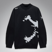 Skull Bold Sweater Mock Shirt - Pitch Black