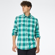 Cabin Button Down LS - Light Green Check