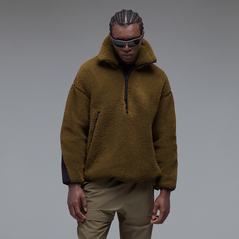 Snowdrift Qtr Zip Sherpa - Army Green