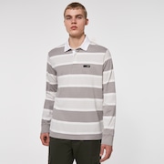 Drop Kick Rugby Polo - Stone Gray Stripes