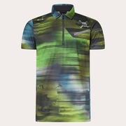 Skull Mirage Graphic Zip Shirt - Black Print