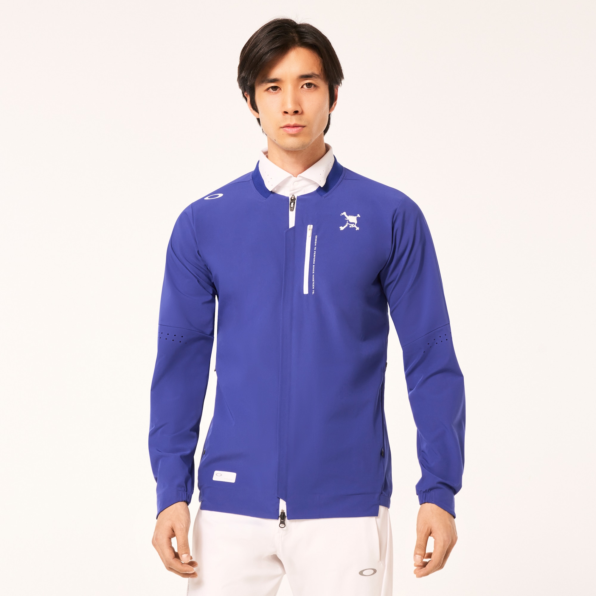 新品 オークリー スカル 春夏ジャケット XL 紺 冷却効果 ストレッチ メンズ オークリー Skull Synchro Moveable Jacket 2.0 Wave Blue
