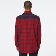 Bonfire Full Zip LS - Fathom/Iron Red Check
