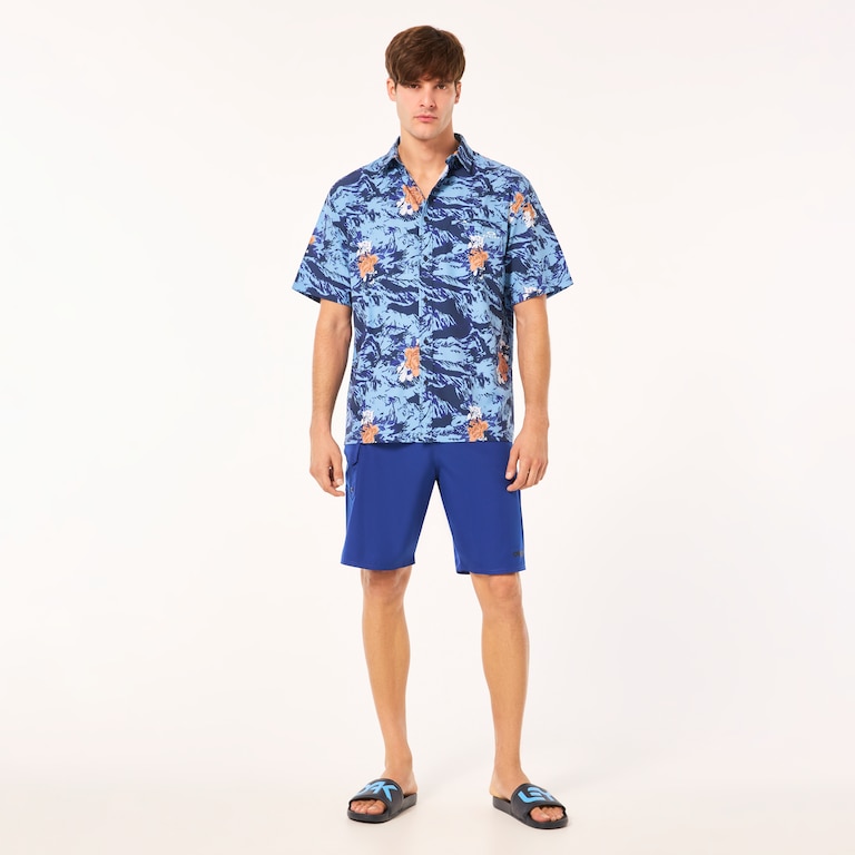 All Day  Rc Shirt - Tiger Flowers Camo Blue