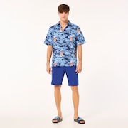 All Day  Rc Shirt - Tiger Flowers Camo Blue