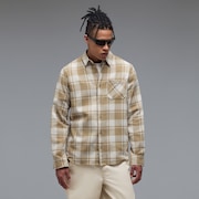 Podium Plaid Ls Flannel - Pebble/Mist/White Check