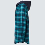 Hooded Button Down - Blue Check