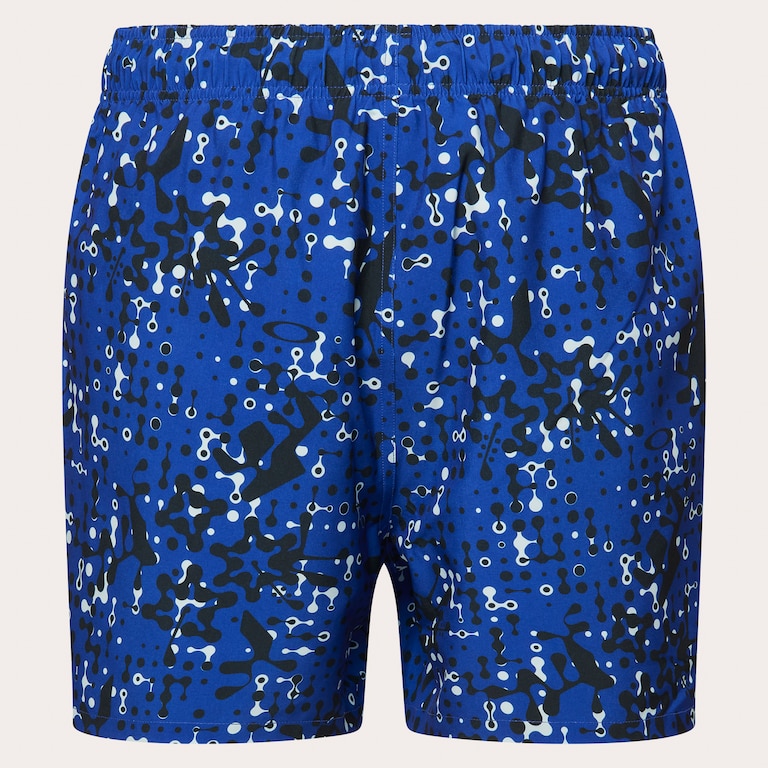 All Hibiscus 17'' Beachshort - Monog Pixels Elect Blue