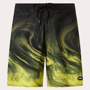 Cosmic Tides 18" Boardshort - Gradient Swirl Black/Yellow