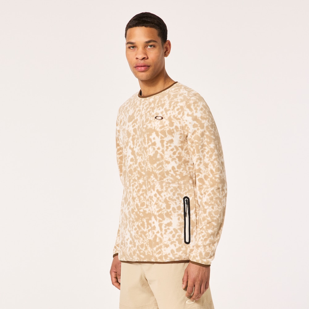 Oakley Latitude Fleece Crew in White/Humus Fragment | Oakley