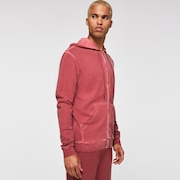 Overdyed Topo Fz Hoodie - Iron Red