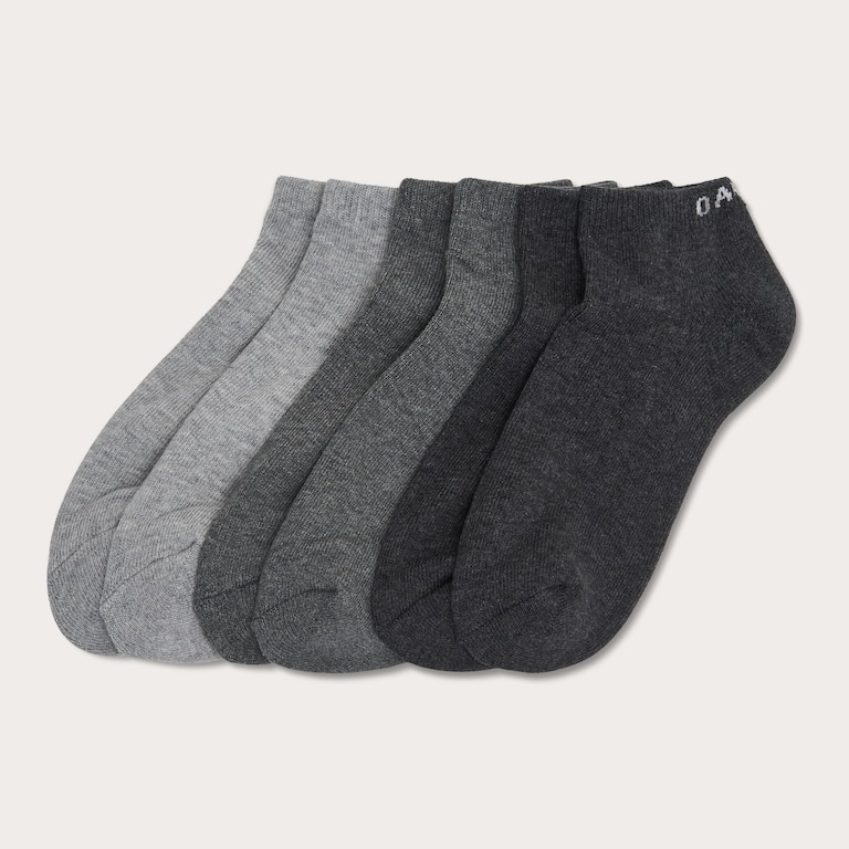 Short Solid Socks (3 Pcs) - Dark Gray Heather