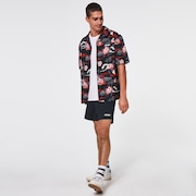 Tropic Bloom SS Button Down - Black Hawai