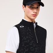 Skull Spotted Jacquard Vest - Pitch Black