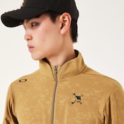 Skull Embossed LS Mock Shirt - Antique Bronze
