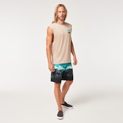 Whitewash 20" Boardshort - Mint Green Wave