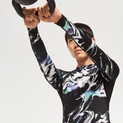 Technical Base Layer Ls Crew - Black Storm Print