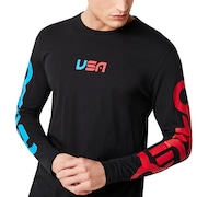 USA Star Long Sleeve Tee - Blackout