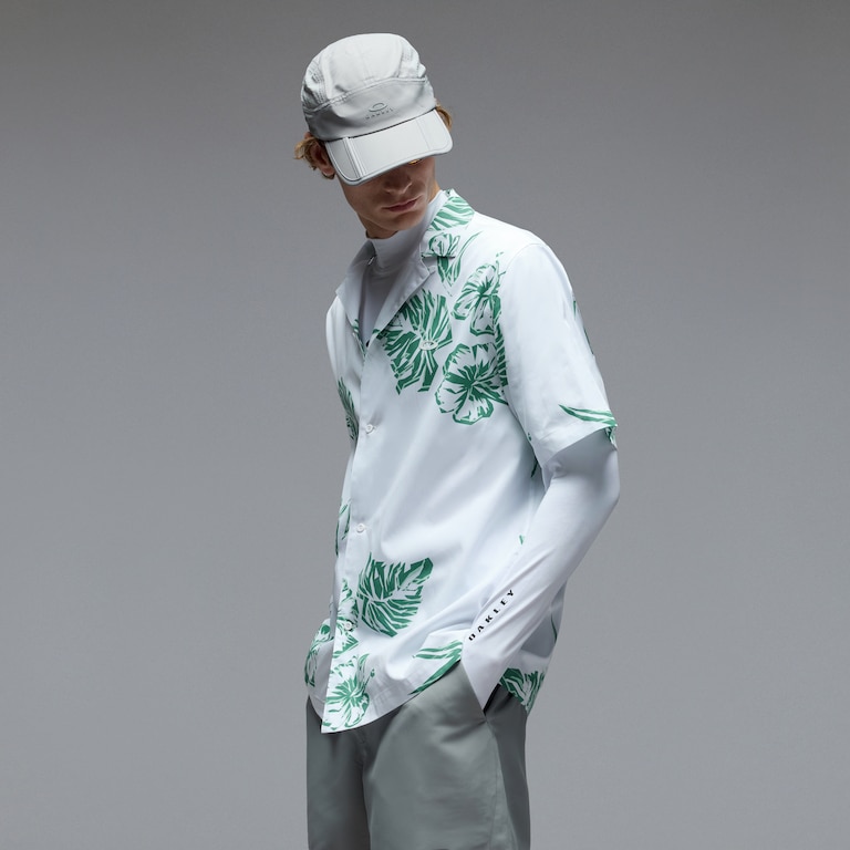 Hibiscus Breeze Shirt - Aop Hibiscus White/Green