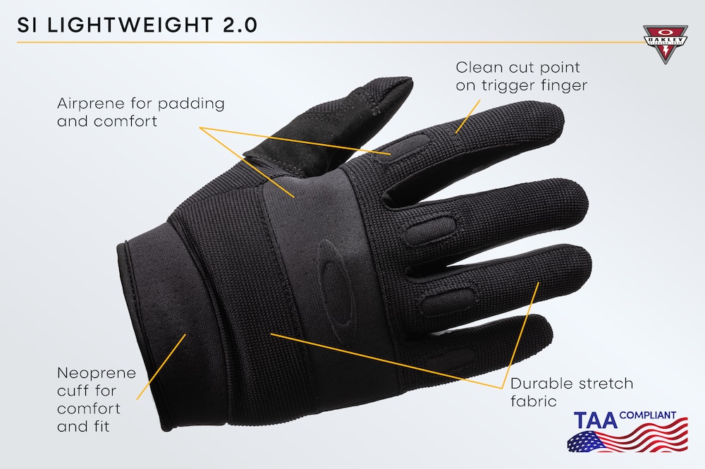 Oakley SI Lightweight 2.0 Glove TAA Compliant in Black | Oakley