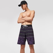 Split Floral 20 Rc Boardshorts - Purple Flower/Stripe