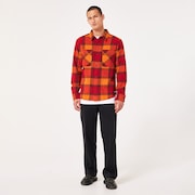 90s Plaid LS Shirt - Ginger/Grenache Check
