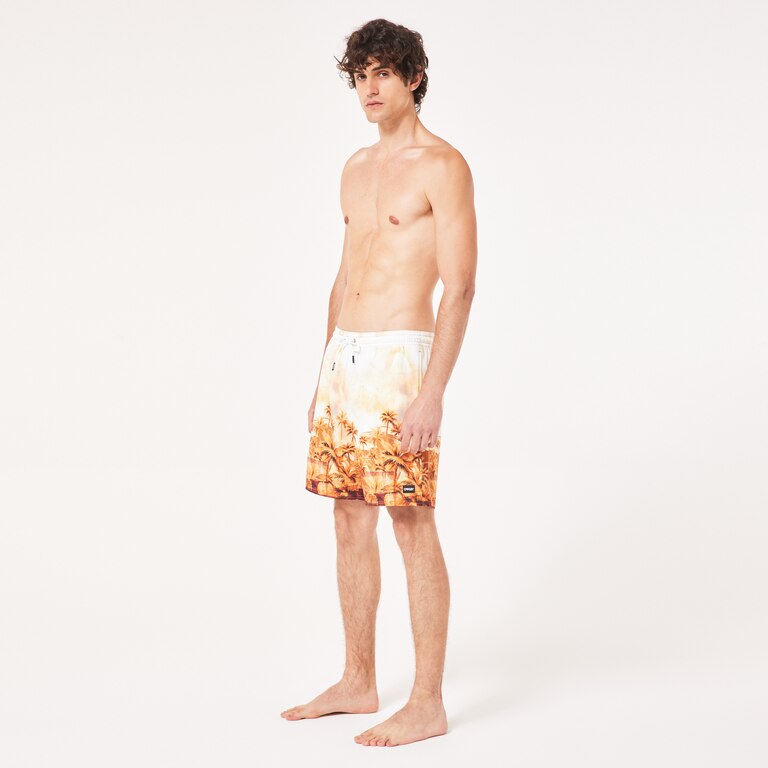 Canary Palms Rc 18" Beachshort - Palm Print Grenache