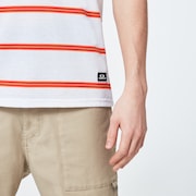 Six Stripes Short Sleeve  Tee - White