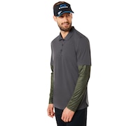 Polo Shirt Long Sleeve Printed Sleeve - Forged Iron