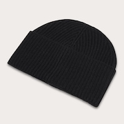 Ellipse Ribbed Beanie - Blackout
