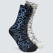 Crackle Printed Socks - Black Crackle Print