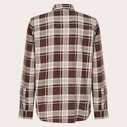 Podium Plaid Ls Flannel - Cocoa Brown/Mist/F Red