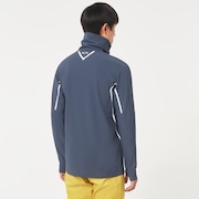 Skull Synchronism Aloft Mock Neck - Dark Aqua