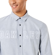 Icon Oxford Logo LS Shirt - Stone Gray
