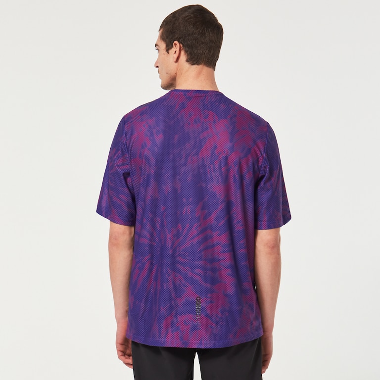 Ride Free Ss Jersey - Purple Mountain Td Print