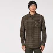 Podium Plaid Ls Flannel - New Dark Brush Check