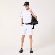 Skull Heat Block Staple Shorts - White