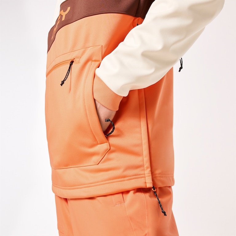 Tnp Nose Grab Softshell Hoodie - Arctic White/Soft Orange