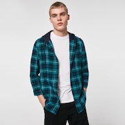 Hooded Button Down - Blue Check