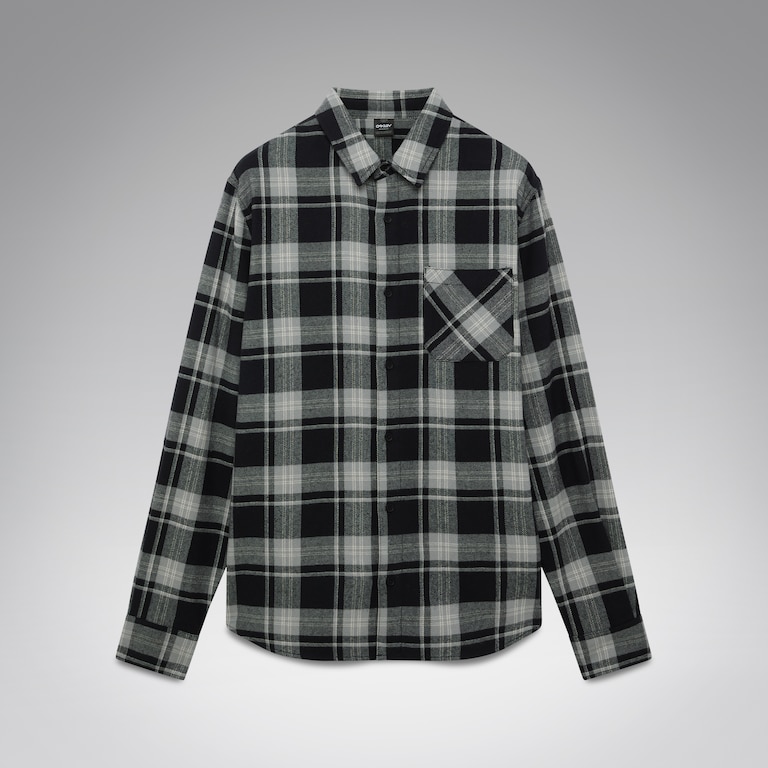 Podium Plaid Ls Flannel - Pitch Bla/Cem/Mist Check