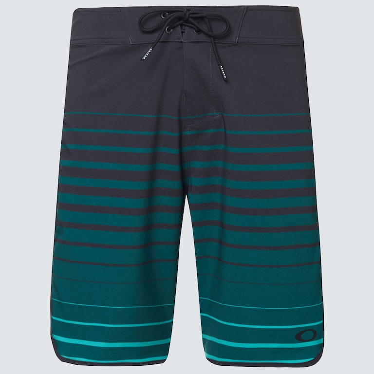 Shades 19 Boardshort - Black/Green Stripes
