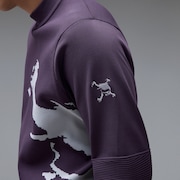 Skull Bold Sweater Mock Shirt - Rusted Purple