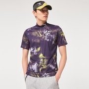 Skull Blurred Mock Shirt - Berry Print