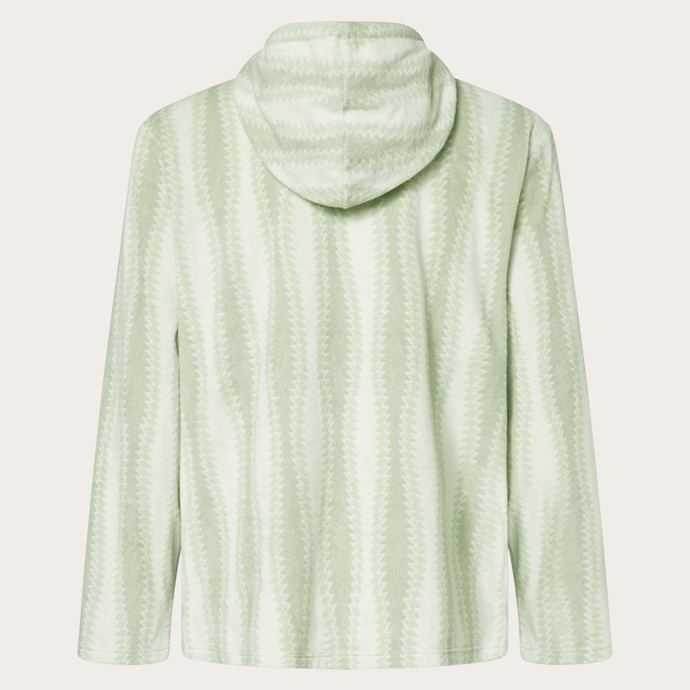 Dawny 1/4 Zip Hoodie - Green Zig-Zag Print