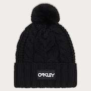 Harper Pom Beanie - Black/White Logo