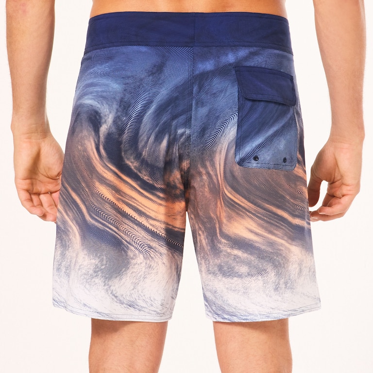 Cosmic Tides 18" Boardshort - Gradient Swirl Blue/Orange