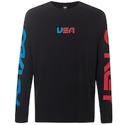 USA Star Long Sleeve Tee - Blackout