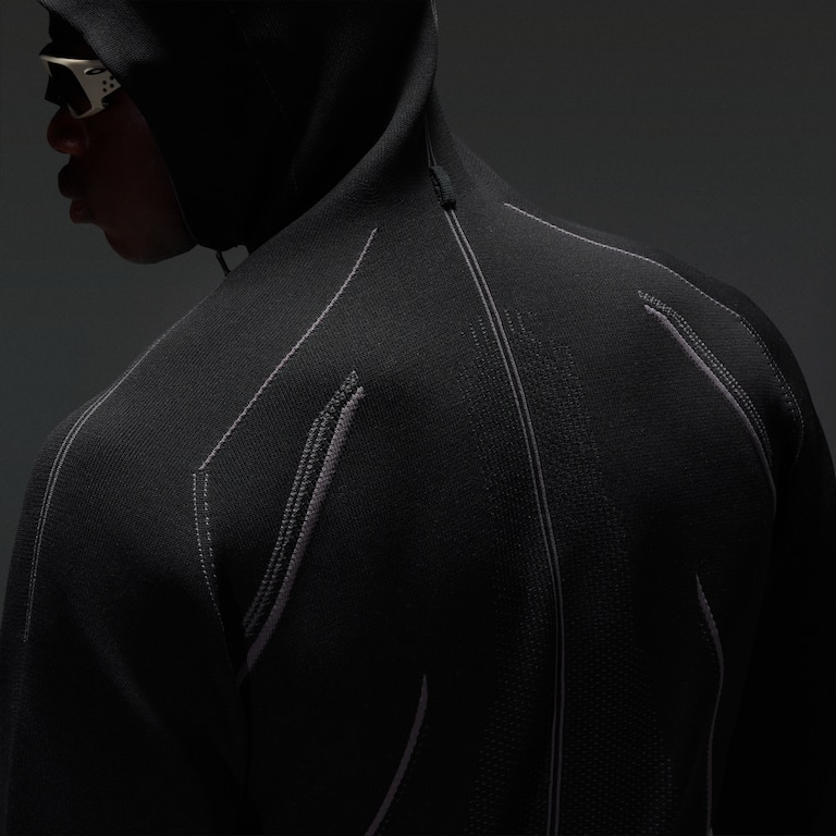 Latitude Veil 3D Knitted Hoodie - Pitch Black