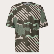 Ride Free Ss Jersey - Green Stripe/Grip Camo
